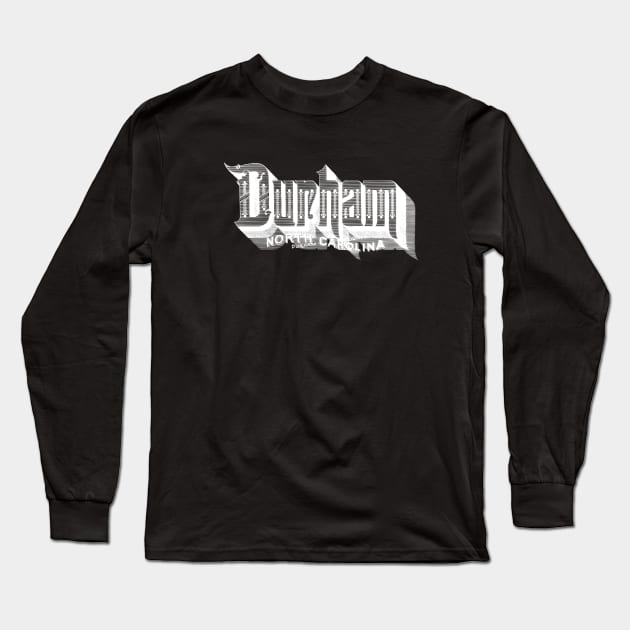 Vintage Durham, NC Long Sleeve T-Shirt by DonDota